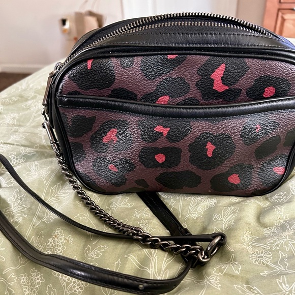 Coach Black and Red Crossbody Bag with Chain Strap - Picture 3 of 4